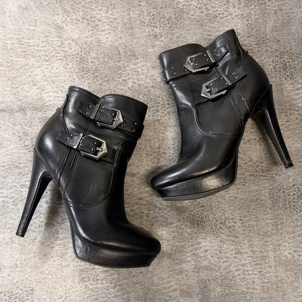 Guess Black Platform Ankle Stiletto Boots